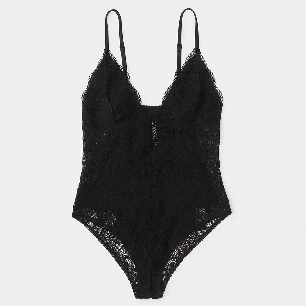 vintage Y2K black lace bodysuit
